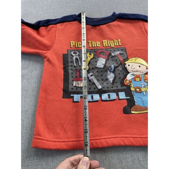 Vintage Y2K Bob The Builder Shirt Fleece PBS Kids Sz 4 Toddler Orange Tools - Picture 8 of 8